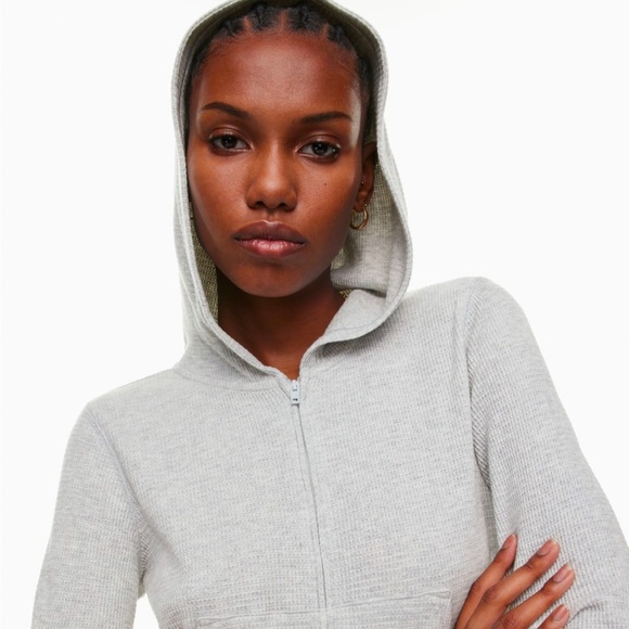 Aritzia// TNA Waffle Zip Hoodie - Picture 4 of 6
